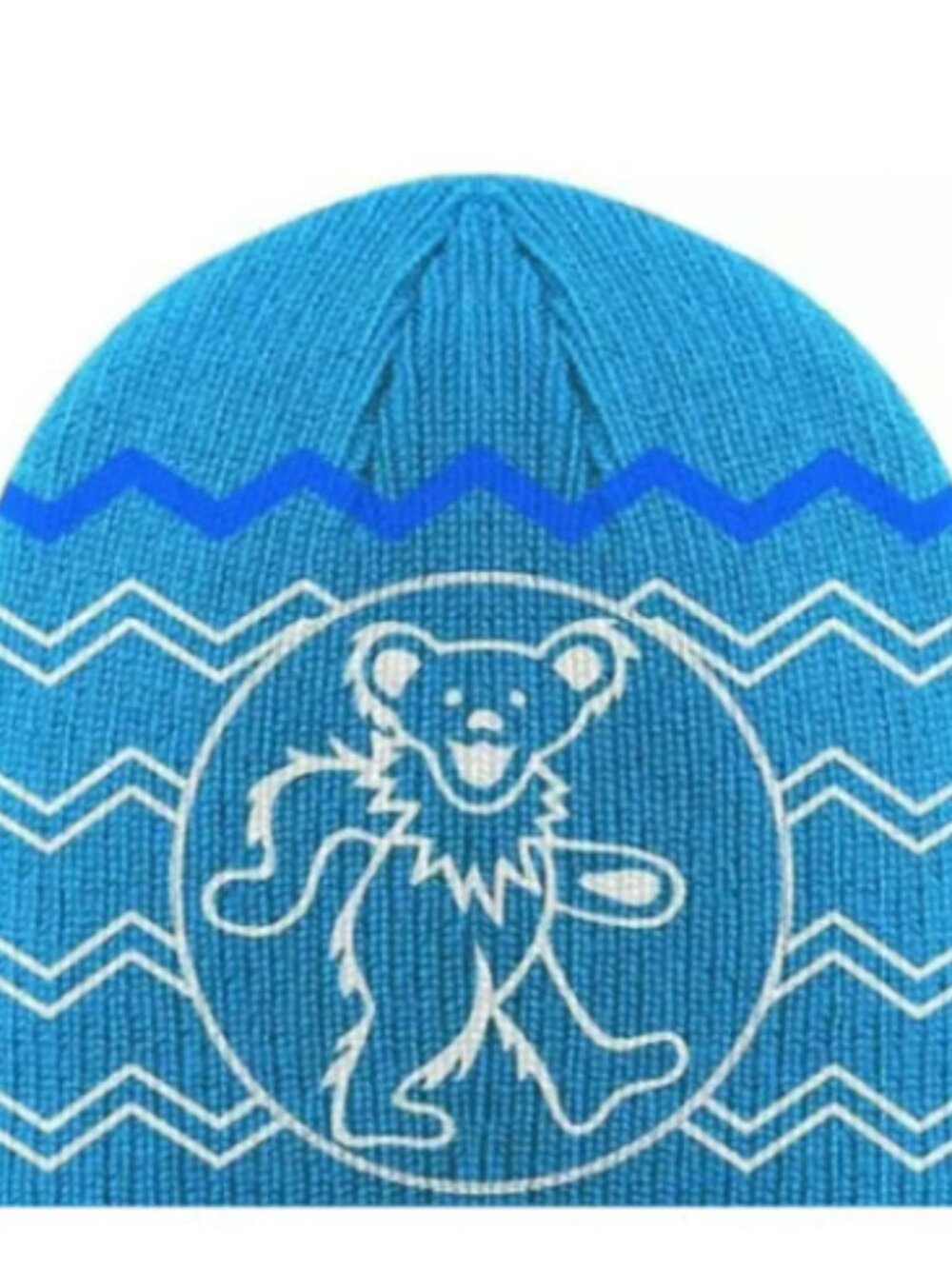Grateful Dead Dancing Bears Knit Hat ~ Light Blue ~One Size Fits All ~Brand New!